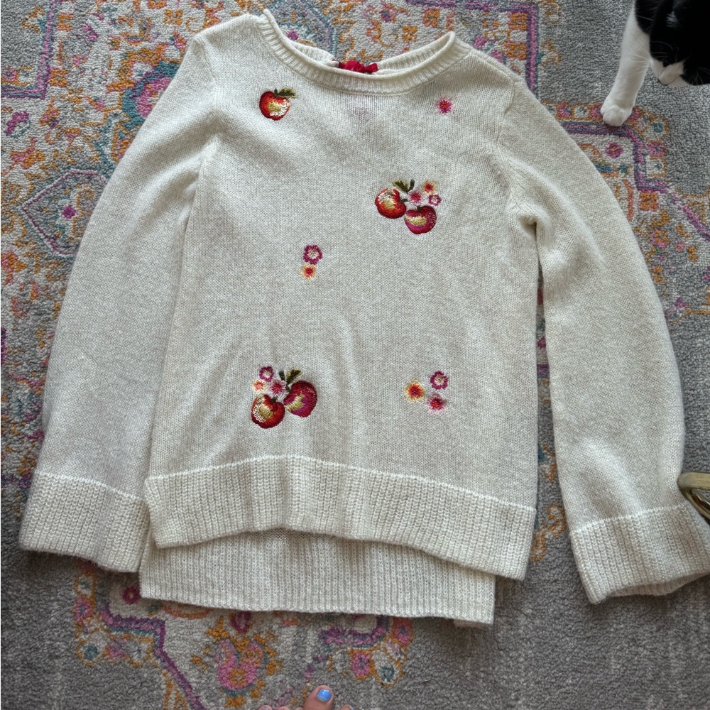 lauren conrad cute soft sweater with adorable red tie in the back